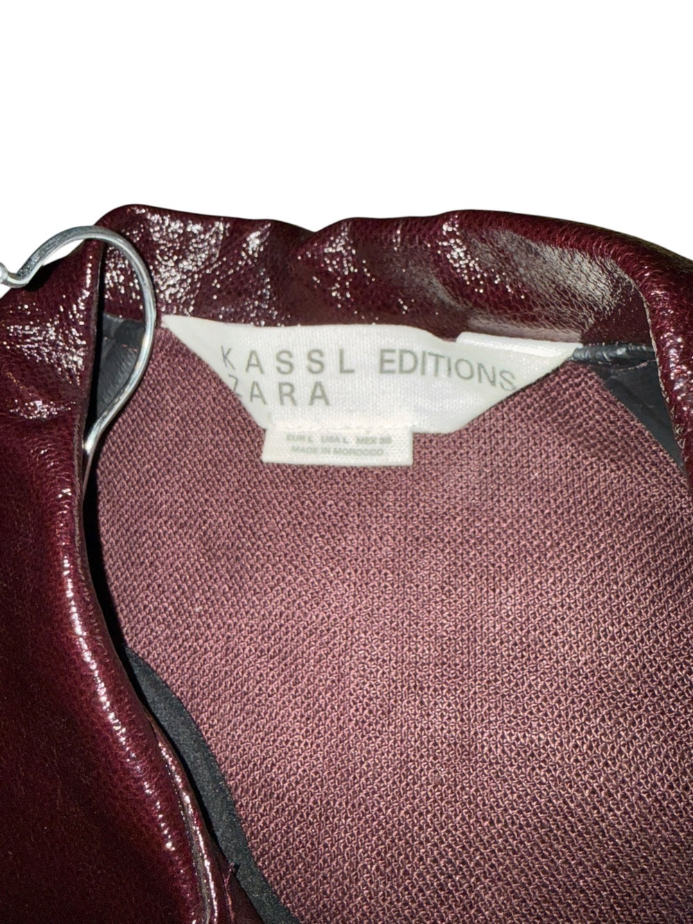 Kassl Editions x Zara Lacquered Long Coat Burgundy Limited Edition Size Large - Picture 6 of 8